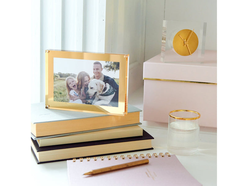 Russell+Hazel 4" x 6" Picture Frame, Acrylic, Gold/Clear (55715)