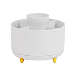 Mind Reader 5-Compartment Rotating Plastic Pen Holder, White (SPINPEN-WHT)