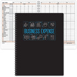 Global Printed Products Business Expense Accounting Journal, 8.5" x 11", Black/Blue, (GPP-0116)