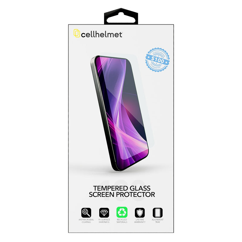 cellhelmet Tempered Glass Screen Protector for iPhone 16 Pro with $100 Coverage (CHELST106C100)