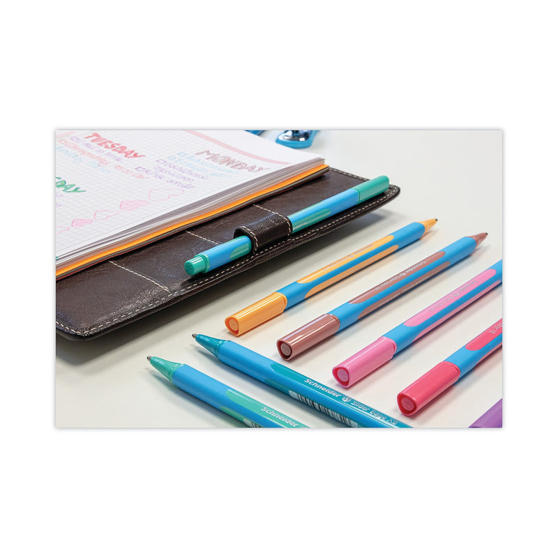 Schneider Slider Edge XB Pastel Ballpoint Pens with Convertible Case/Stand, Stick, Extra-Bold 1.4mm, Assorted, 8/Set