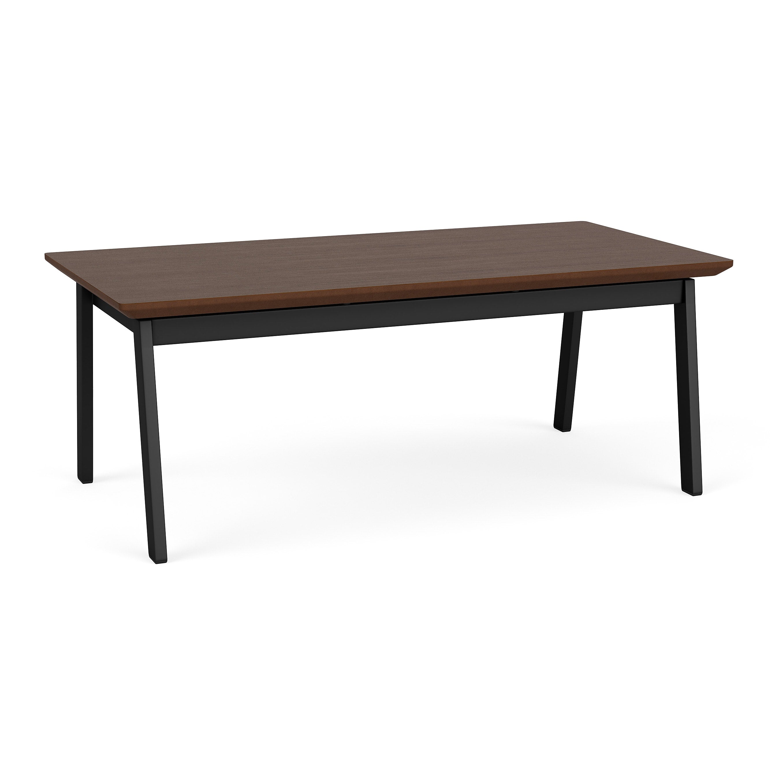 Lesro Newport 40"W x 20"D Laminate Coffee Table, Riftwood Walnut/Black (NP0840.SBK.TRW)