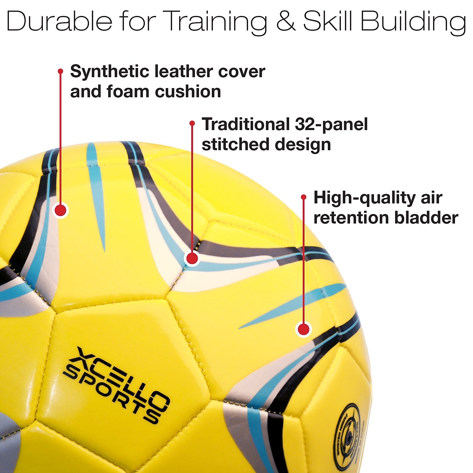 Xcello Sports Size 3 Soccer Balls with Pump, Blue/Yellow, 2/Pack (SB-S3-2-ASST-4)
