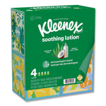 Kleenex Soothing Lotion Facial Tissue, 3-Ply, 60 Tissues/Box, 4 Boxes/Pack, 8 Packs/Carton (54289)