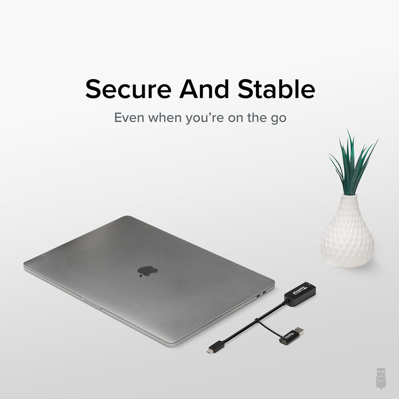 Plugable 2.5G USB C and USB to Ethernet Adapter, 2-in-1 Adapter