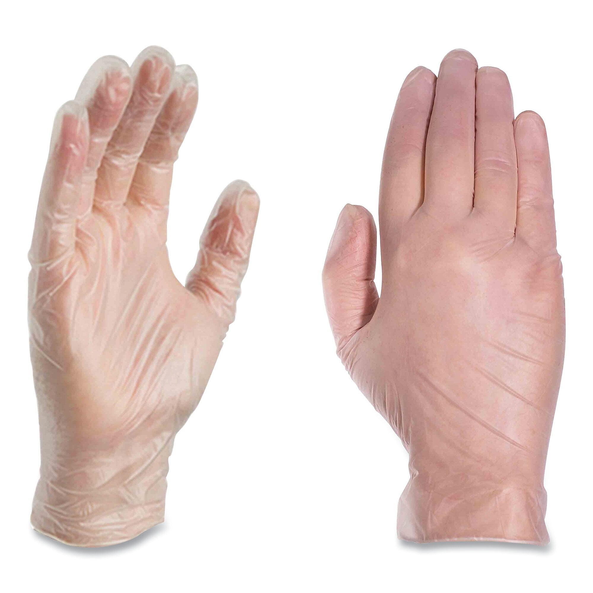 X3 by AMMEX Industrial Vinyl Gloves, Powder-Free, 3 mil, Large, Clear, 100/Box, 10 Boxes/Carton