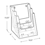 Azar Brochure Holder, 9.25" x 13.25", Vertical, Table Top, Clear, Plastic (252378)