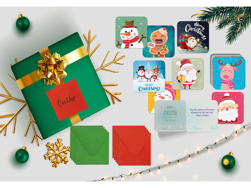 Better Office Mini Christmas Cards, 3" x 3", 50/Pack (64653-50PK)