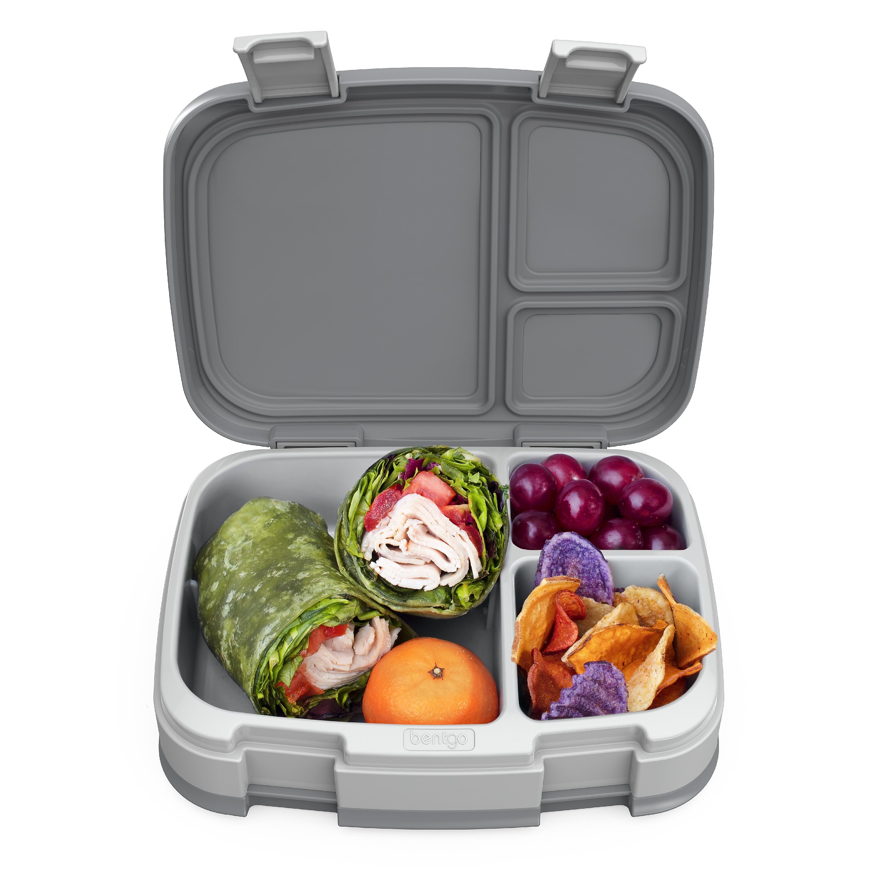 Bentgo Fresh Bento Box, 4-Compartment, Gray, 39.2 oz. (BGOFR-2Y)
