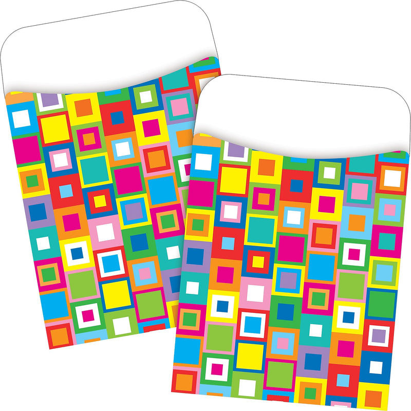 Barker Creek What a Square Library Pockets, 5.125" x 3.5", 60/Set (BC3828)