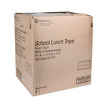 Pactiv 6-Compartment School Lunch Trays, Foam, White, 500/Carton (0TH10601SGBX)