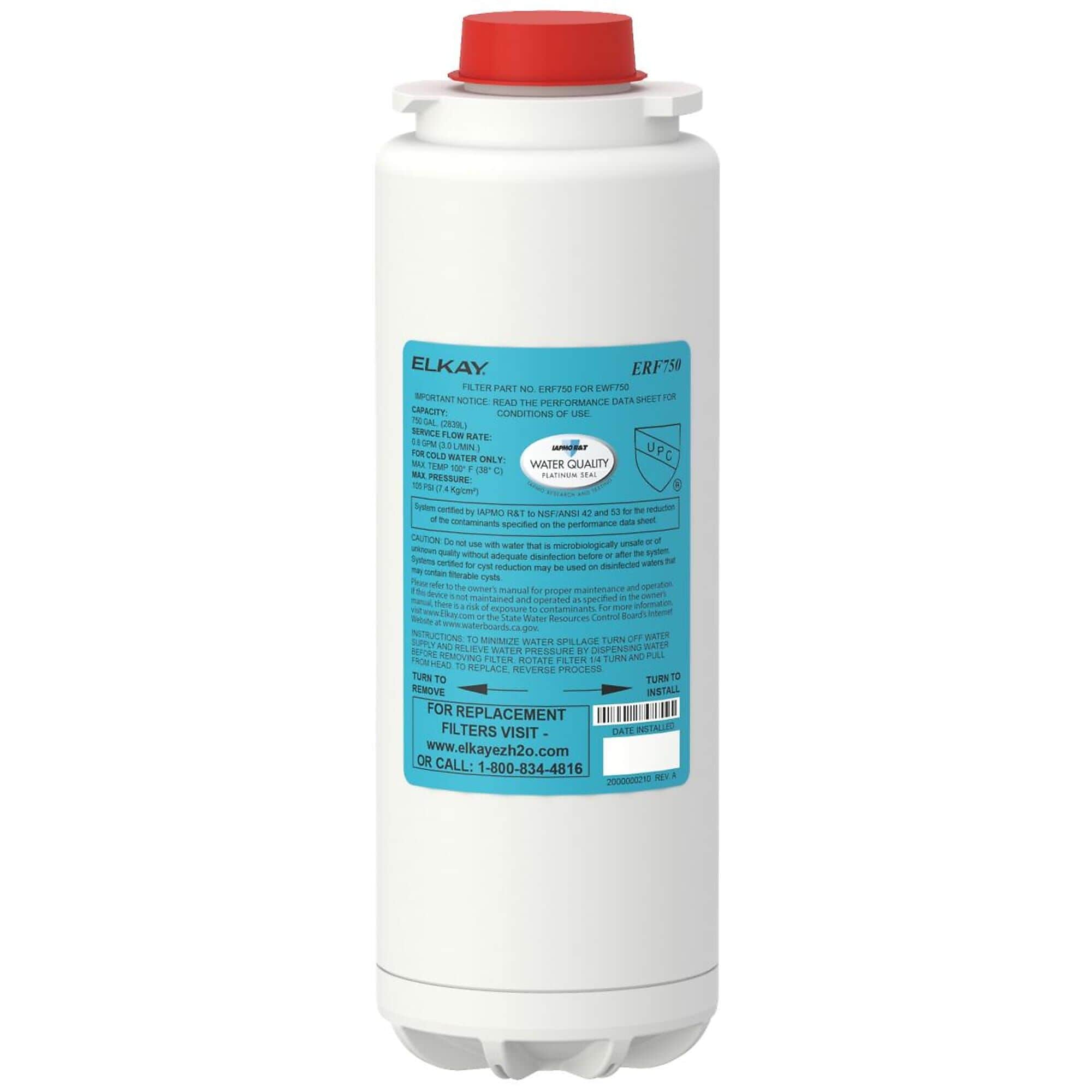 Elkay WaterSentry Plus Replacement Filter Cartridge for Elkay Water Dispenser Systems (ERF750)