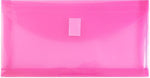 JAM Paper Premium Plastic Filing Envelope with Hook & Loop Closure, 5 1/4" x 10", Fuchsia Pink, 3/Pack (921V1FUX3)