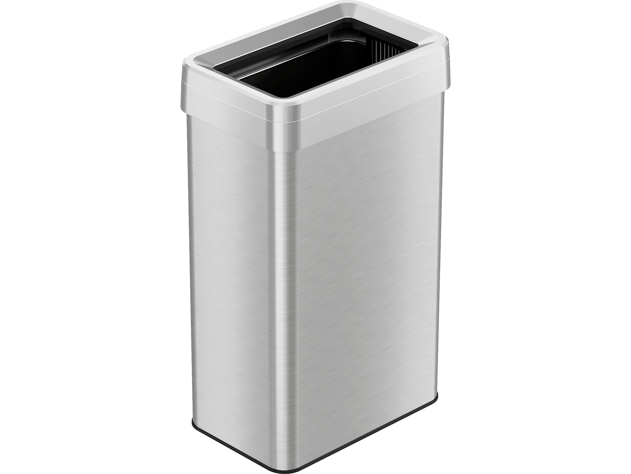 HLS Commercial Stainless Steel Trash Can with Open Lid, 18-Gallon, Silver (HLS18UOT)