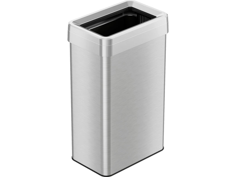 HLS Commercial Stainless Steel Trash Can with Open Lid, 18-Gallon, Silver (HLS18UOT)