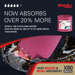 WypAll PowerClean X80 Cloth Cleaning Wipers, 16.8" x 12.5", Red, 455 Sheets/Roll (41055)