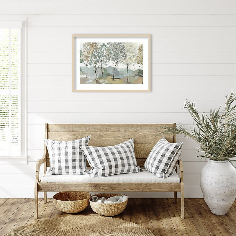 Amanti Art Breezy Landscape Trees I by Allison Pearce Wood Framed Wall Art Print, 33" x 24" (A42675520938)