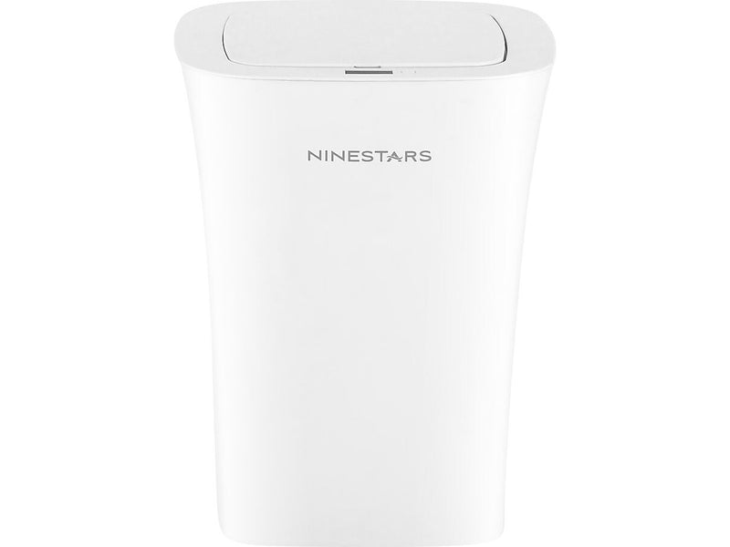 Nine Stars Plastic Sensor Trash Can, 2.6-Gallon, White (DZT-10-11)
