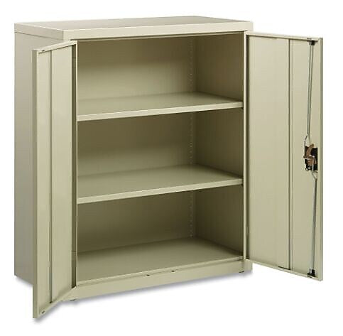 OIF 42"H Steel Storage Cabinet with 3 Shelves, Putty (CM4218PY)