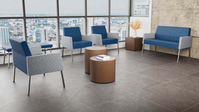 Lesro Mystic Lounge Vinyl Guest Chair, Patriot Plus Blue Ridge/Adler Gray Flannel/Black (ML1101.SBK-02PPBR.03PPBR.04ADGF)