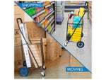 Mount-It! Small Rolling Utility Shopping Cart, 66 Lbs., Black (MI-907S)