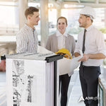 AdirOffice Metal Mobile File Cart with Swivel Wheels and (12) 30" Hanging Clamps, Black (615-BLK-PKG)