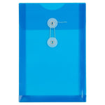 JAM Paper Plastic Filing Envelope with Button & String Closure, Blue, 12/Pack (472B1BU)