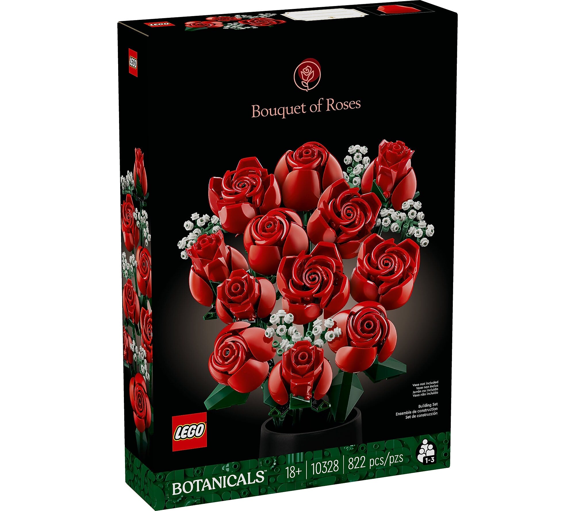 LEGO Botanicals Bouquet of Roses, 822 Pieces (10328)