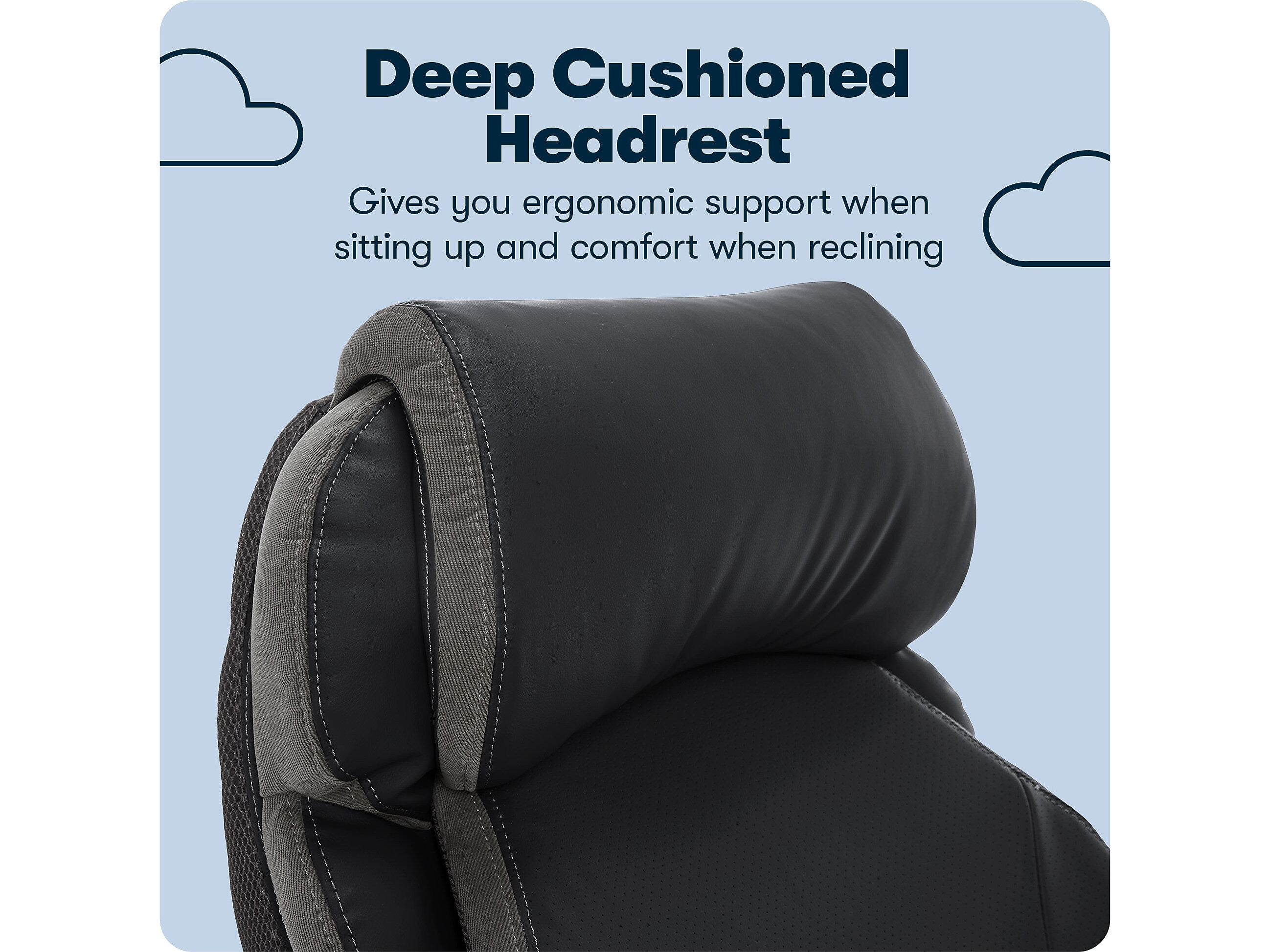 Serta Big & Tall Ergonomic Bonded Leather Swivel Executive Chair, Black (44954)
