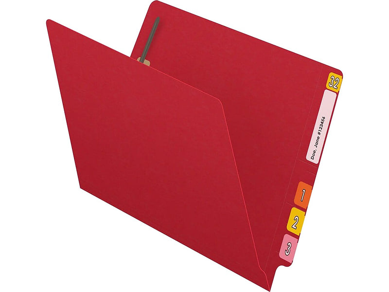 Medical Arts Press Reinforced End Tab File Folder, Straight Cut, Letter-Size, Red, 50/Box (S-01601-RED)