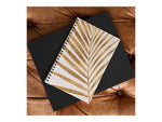 DENY Designs Metallic Gold Palm Leaf by Modern Tropical Notebook, 5.5" x 8.25", Dotted, 40 Sheets, White/Gold