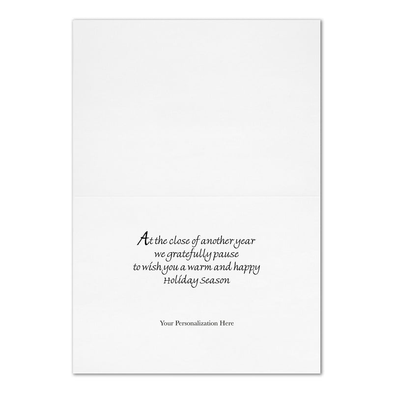 "Joyful Wreath" Holiday Card w/ Gold Lined White Envelope, 25/BX