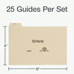 Oxford Index Card Dividers, 4" x 6", Manila, 25/Set (B6425)