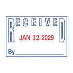 2000 Plus S-360 Received Rectangle Dater Stamp, Blue and Red Ink, 1 3/4" x 1 1/4" (011034)