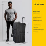 U.S. Army ROMEO 31" Polyester Telescoping Travel Duffel with Wheels, Black (USLROM31BLK)