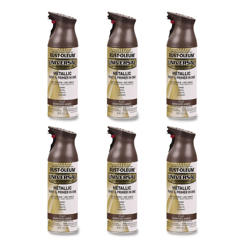Rust-Oleum Universal Premium Spray Paint, Amber, 12 oz., 6/Carton (271472)