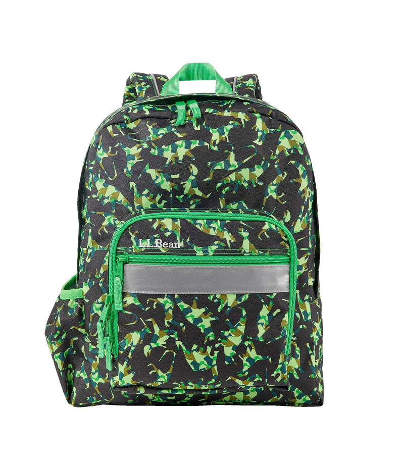 L.L.Bean Original Book Pack Kids Backpack, Small, Classic Green Dino (1000230603)