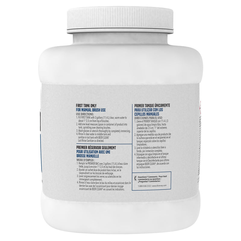 Diversey® Beer Clean Glass Cleaner, Unscented, Powder, 4 Lb. Container