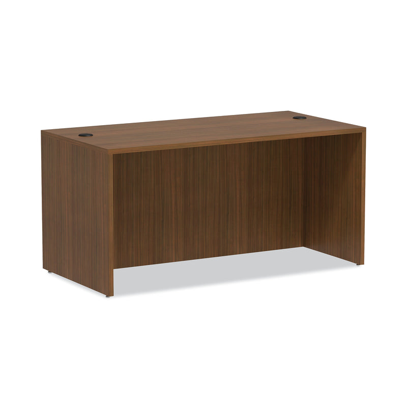 Alera® Valencia Series Straight Front Desk Shell, 59.13w x 29.5d x 29.63h, Modern Walnut