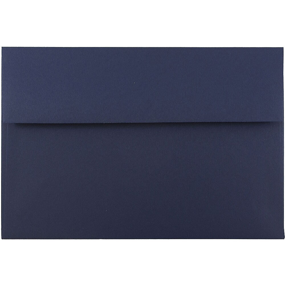 JAM Paper A8 Booklet Envelope 5 1/2" x 8 1/8", Navy Blue, 100/Pack (LEBA767d)