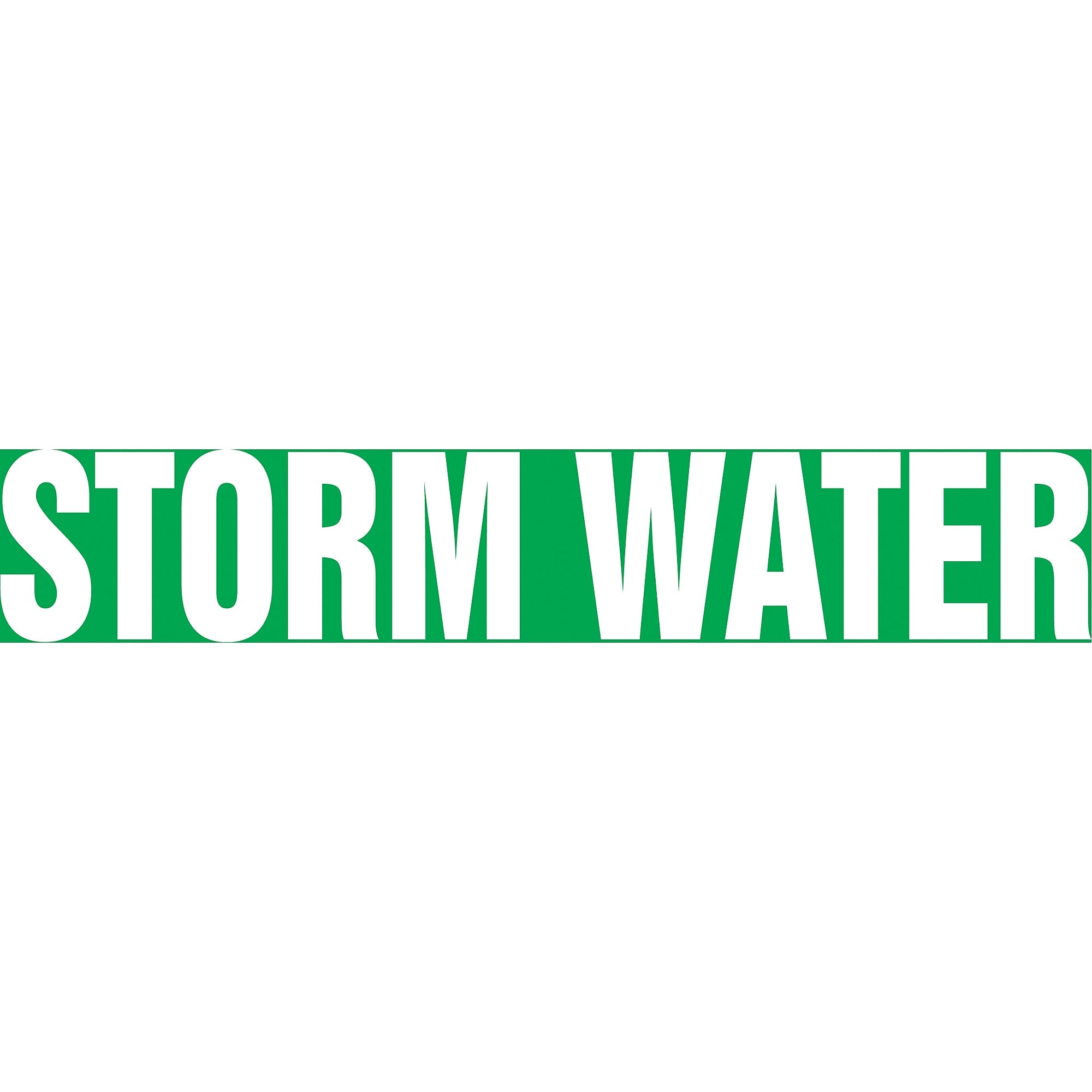 ACCUFORM SIGNS® Self-Stick Pipe Marker, STORM WATER, 3/4" to 1-1/4", White/Green, Each