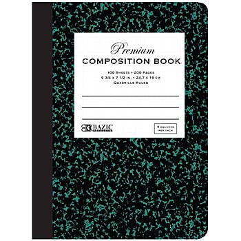 Notebook, Quadrille Rule, 7-7/8 x 10-1/8, White, 96 Sheets (11445Q)