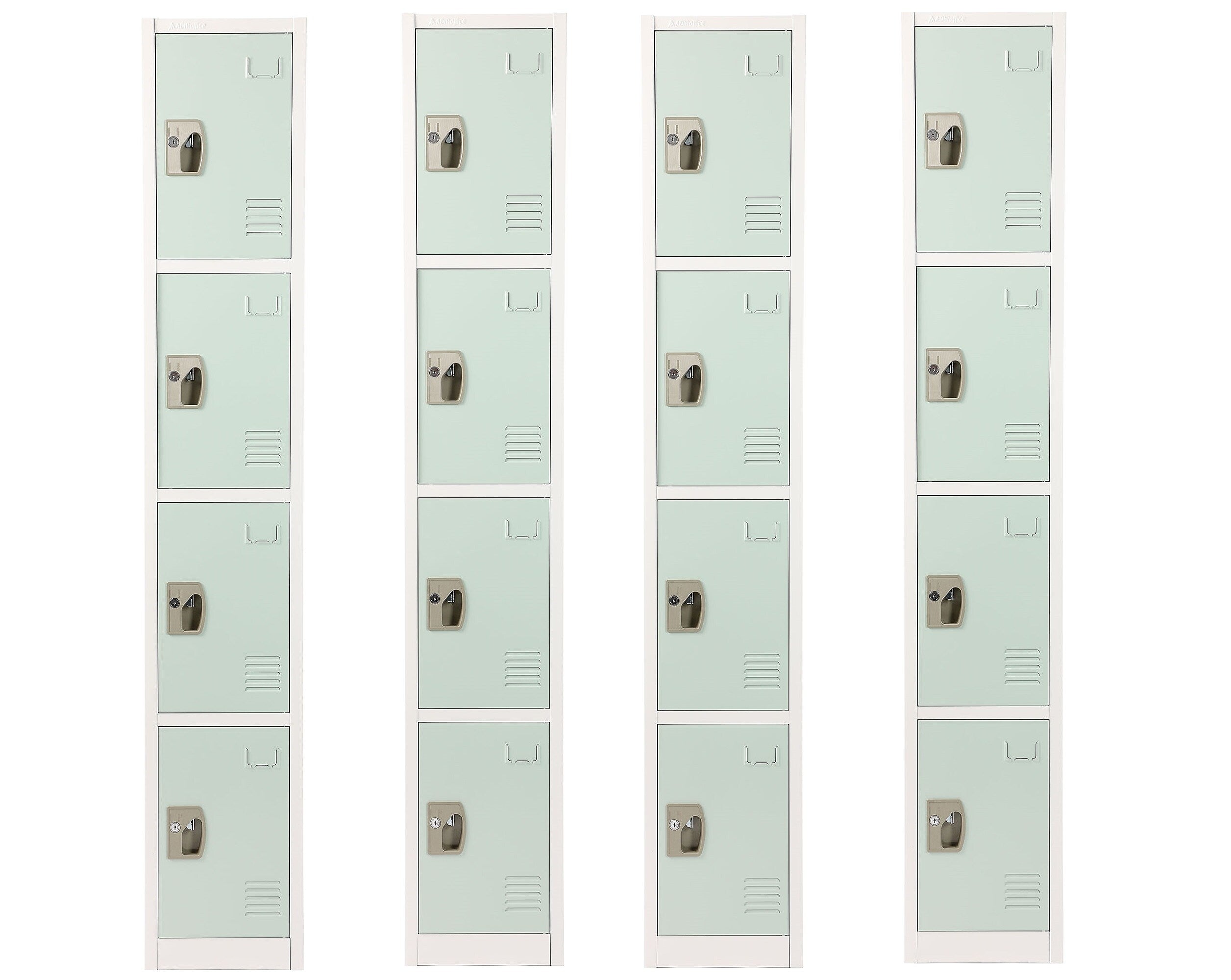 AdirOffice 72'' 4 Tier Misty Green Storage Locker, 4/Pack (ADI629-204-MGRN-PKG-4)