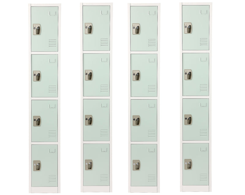 AdirOffice 72'' 4 Tier Misty Green Storage Locker, 4/Pack (ADI629-204-MGRN-PKG-4)