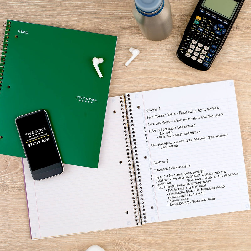 Five Star 3-Subject Notebooks, 8.5" x 11", College Ruled, 150 Sheets (06050/06210)