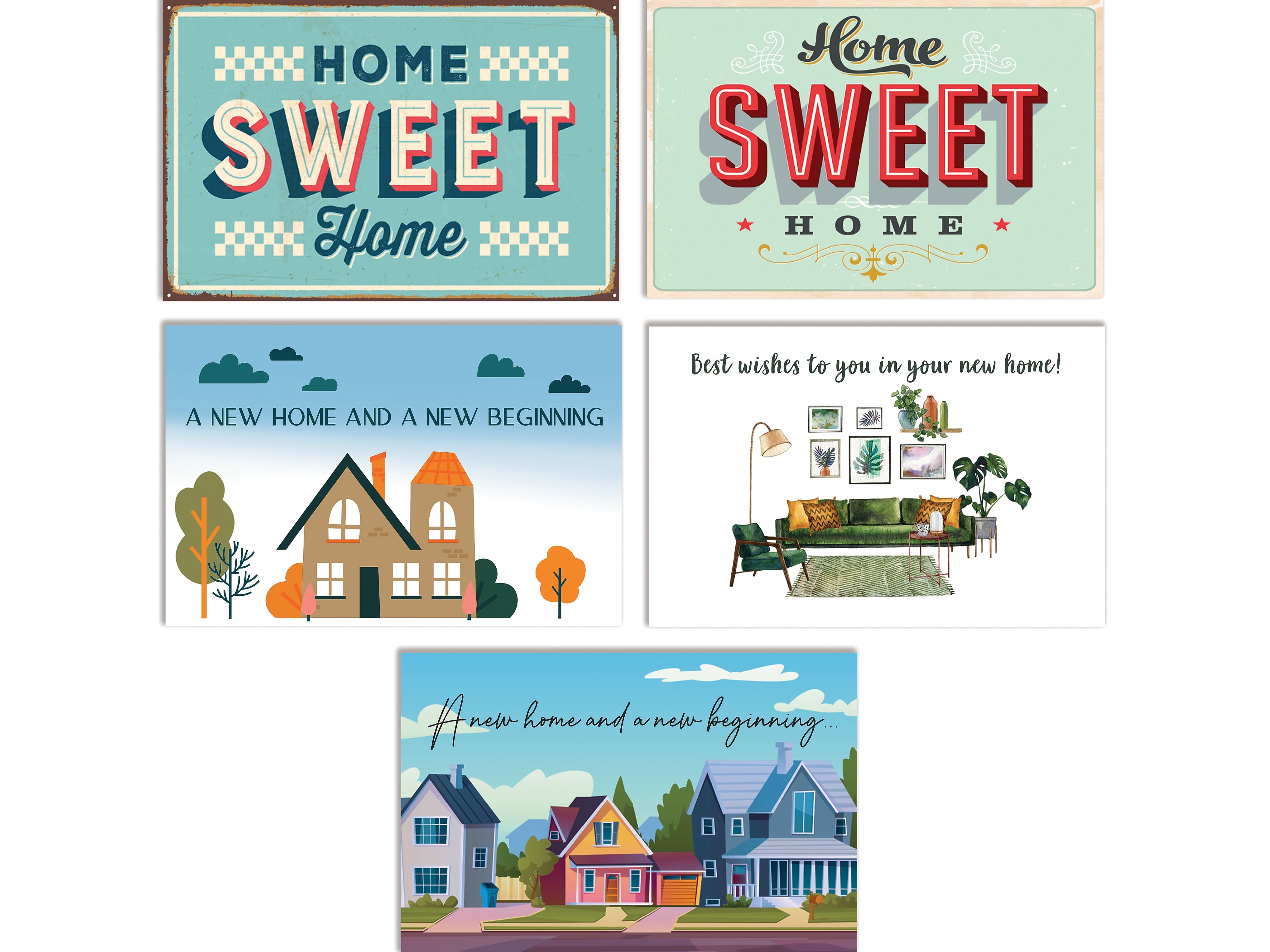 Better Office New Home Congratulations Cards with Envelopes, 4" x 6", Assorted Colors, 50/Pack (64621-50PK)