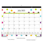 2025-2026 Blue Sky Teacher Dots 22" x 17" Academic Monthly Wall Calendar (105496-A26)