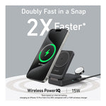 Anker MagGo Foldable 3 in 1 Wireless Charging Station, Black (B2557J11-1)