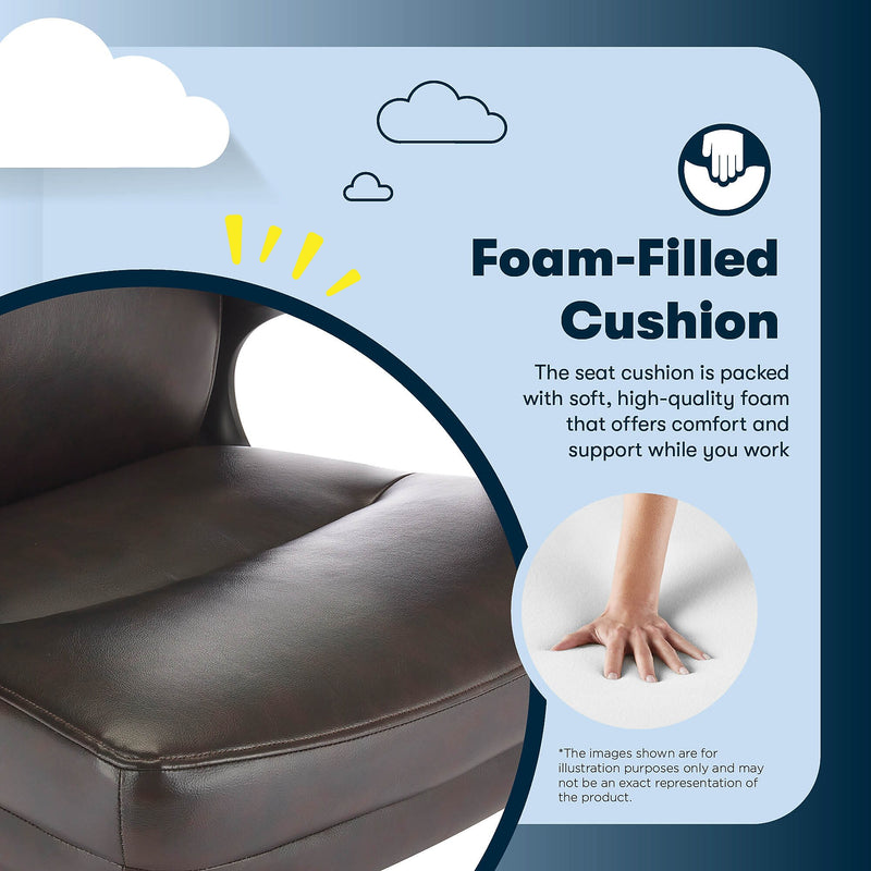 Serta Comfort Ergonomic Bonded Leather Swivel Executive Chair, Brown (CHR10130B)