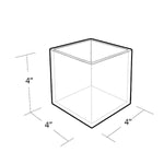 Azar Displays Cube Crystal Styrene Bin